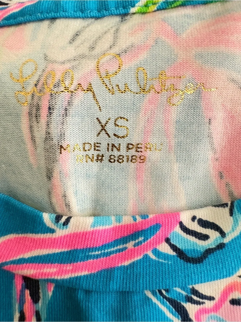 Lilly Pulitzer Turquoise Floral Puff-Sleeve Top